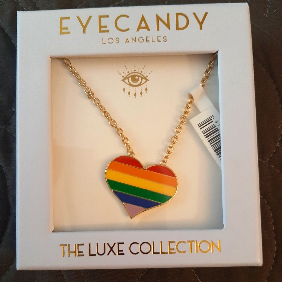 Rainbow Necklace Titanium 18k Gold Plated 13$